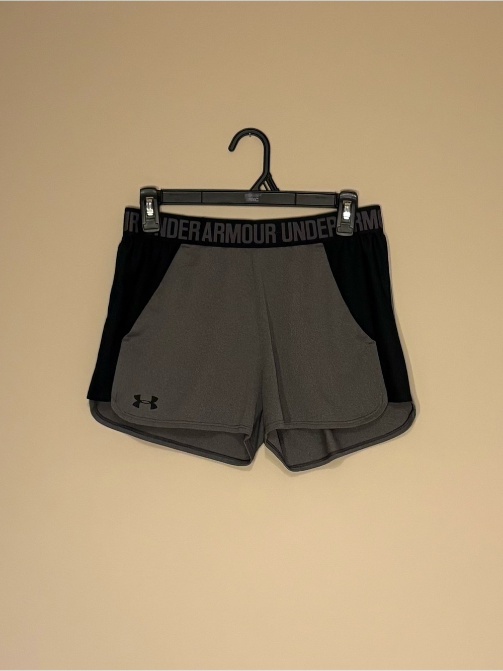 Under Armour Women's Gray and Black Performance Running Shorts